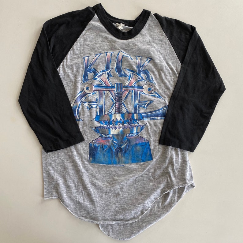 1984 Kick Axe Vices Tour 34 Sleeve Shirt Size L