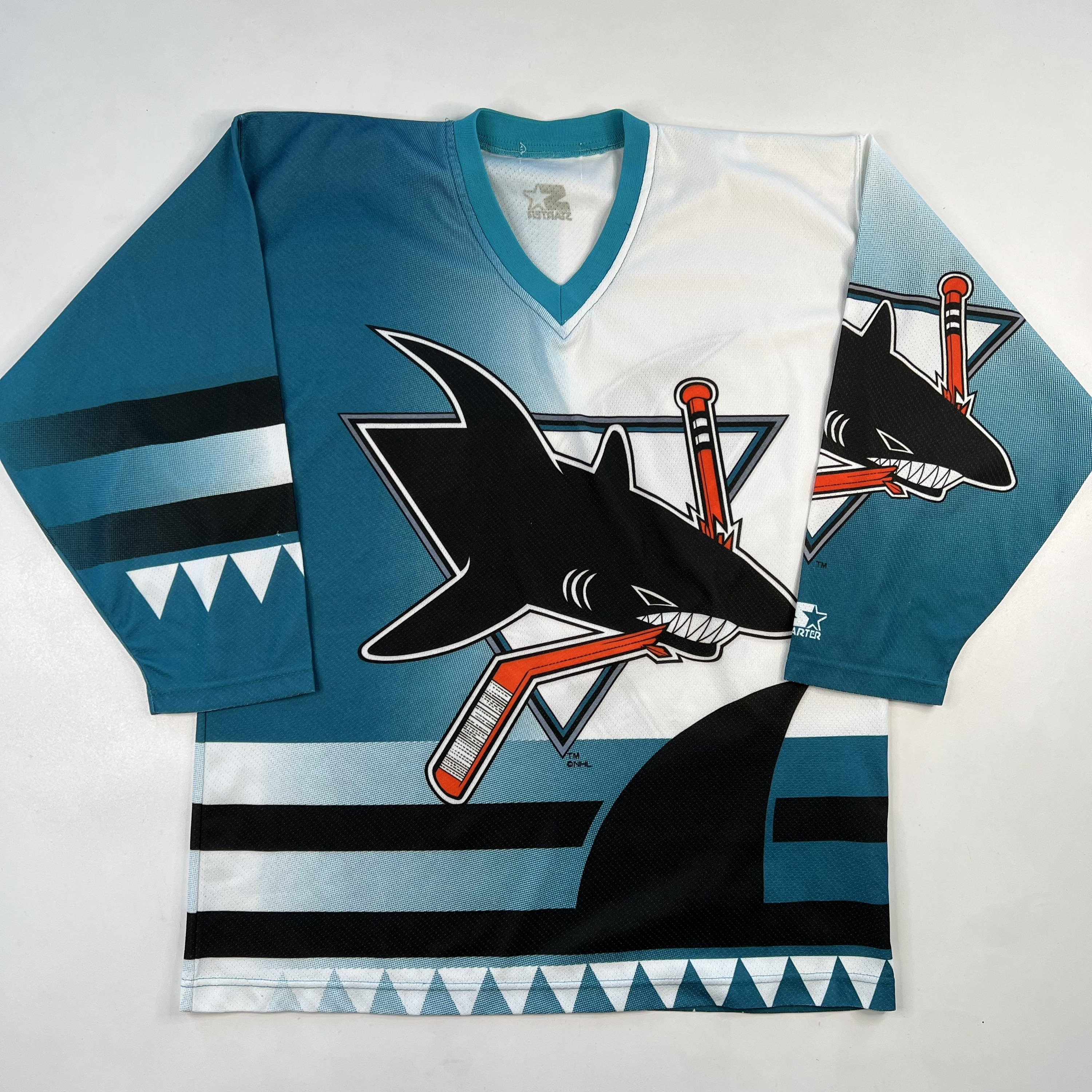 Jaren 90 San Jose Sharks All Over Print Jersey van Starter Men s