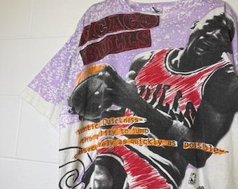 90's Michael Jordan Chicago Bulls Magic Johnson T's AOP T-shirt Sz
