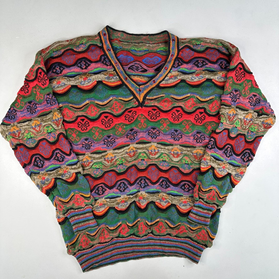90s Coogi Inspired Knit Sweater Sz L (x894dm) - Etsy 90s Coogi Inspired Knit Sweater Sz L (x894dm) - Etsy