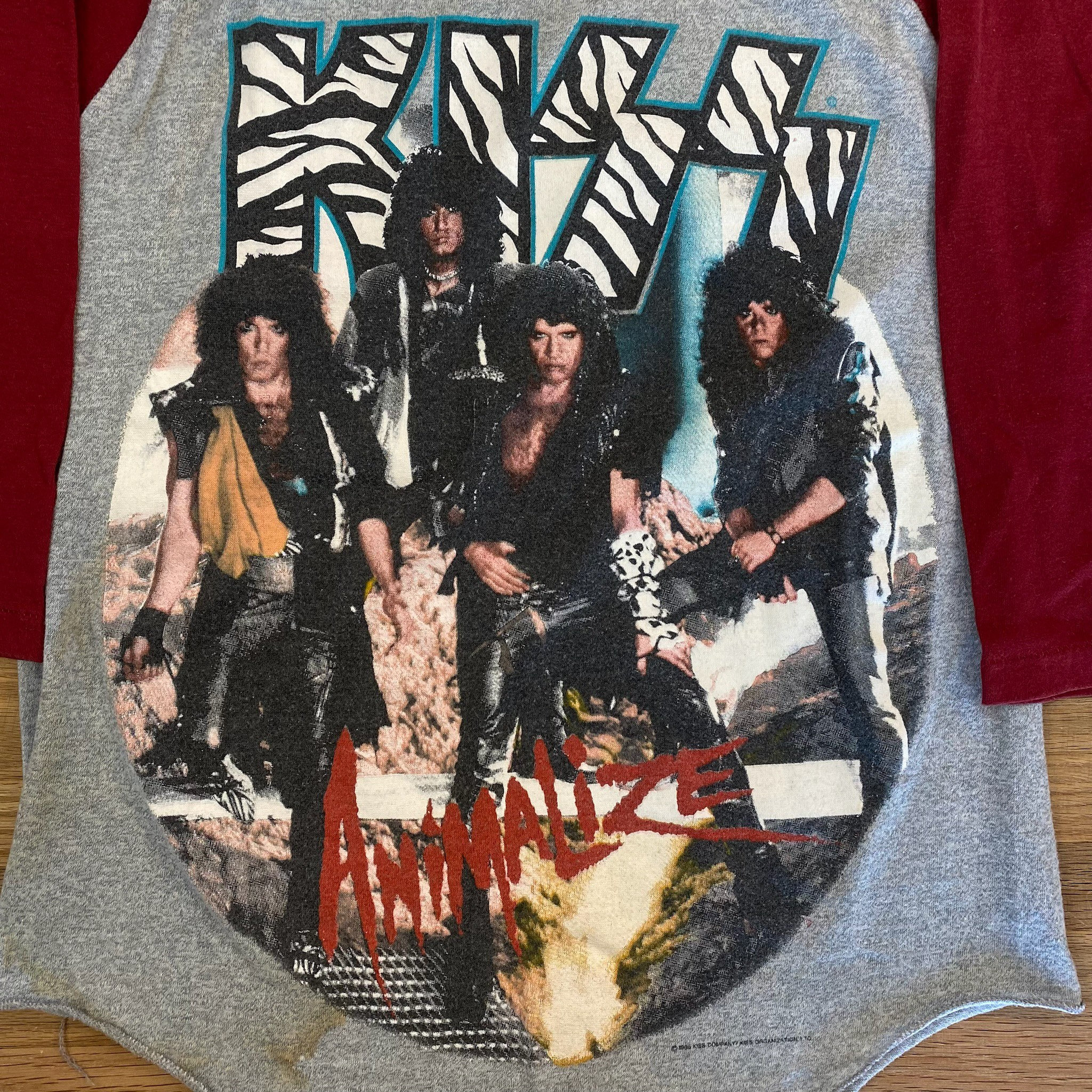 【希少】kiss Animalize Tour ´84-´85 ラグラン 1985 KISS Animalize Tour Raglan T-shirt (A1401) - Etsy