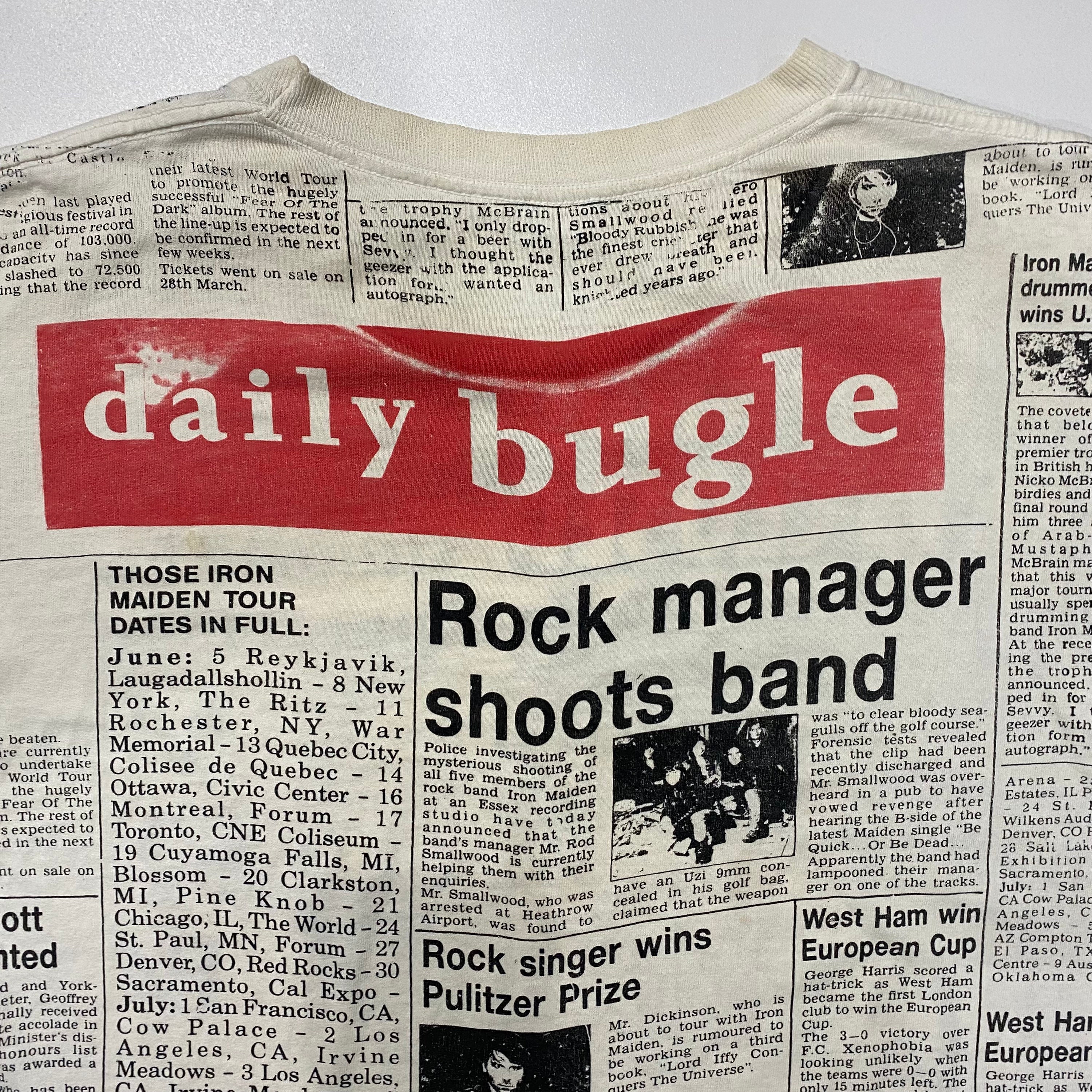 90 S Iron Maiden Newspaper Daily Bugle T Shirt Etsy