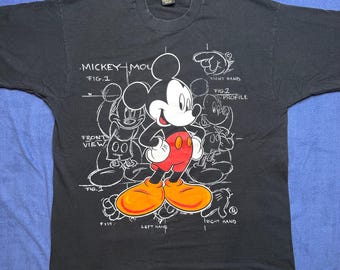 90er Jahre Micky Maus Disney T-Shirt Sz XL (A6044)