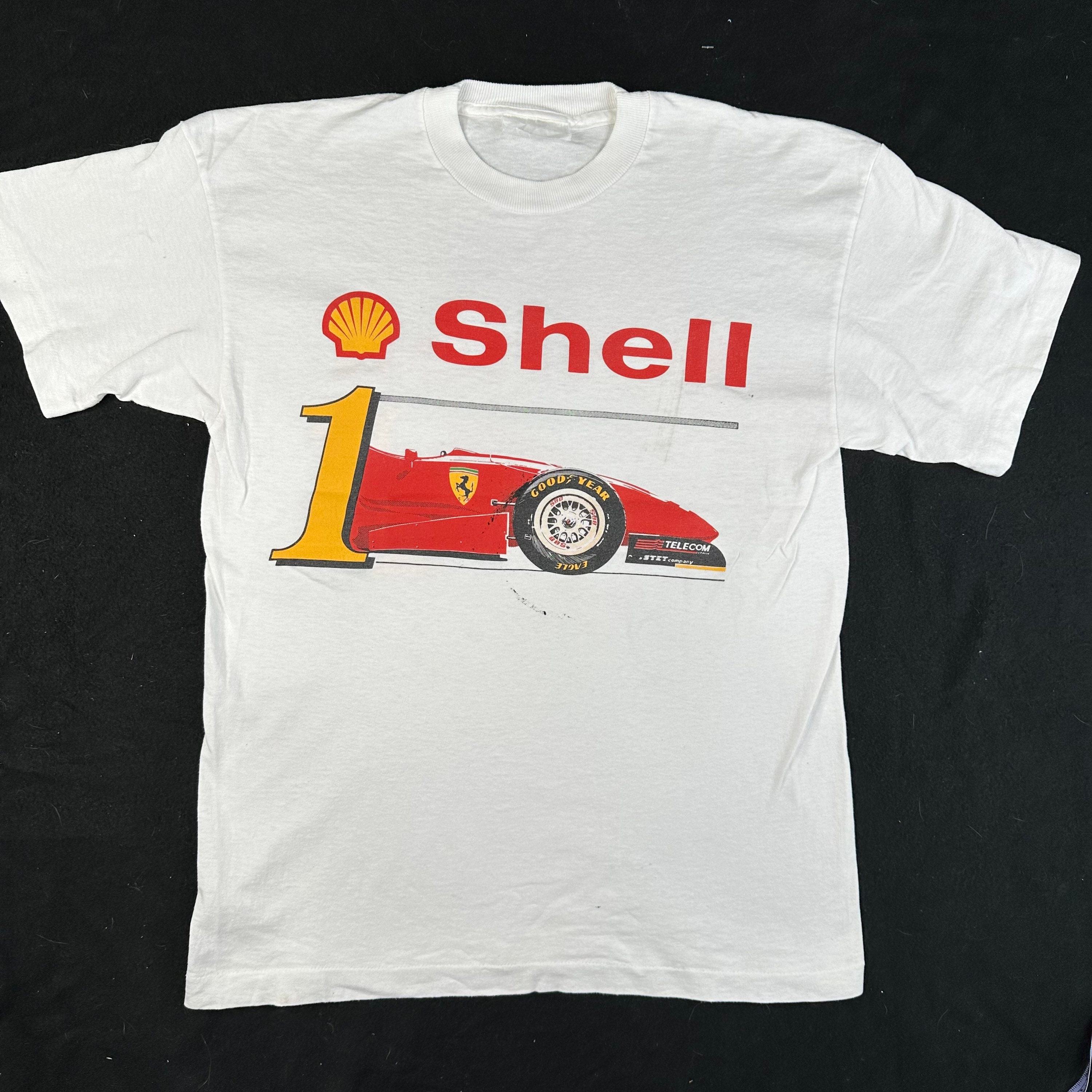 90s Ferrari Shell Gas T shirt Sz L X980 Etsy