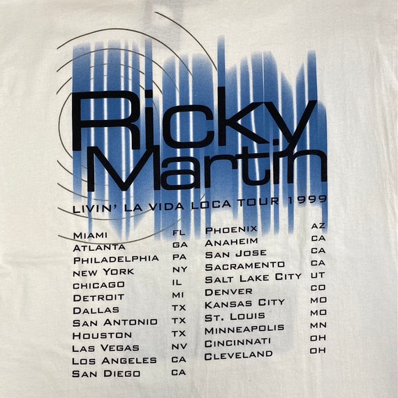 1999 Ricky Martin Tour T-Shirt Sz XL - image 6