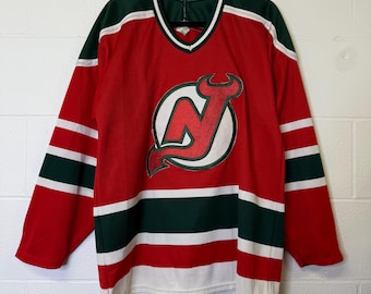 80's New Jersey Devils CCM NHL Hockey Jersey Sz L (A4893)