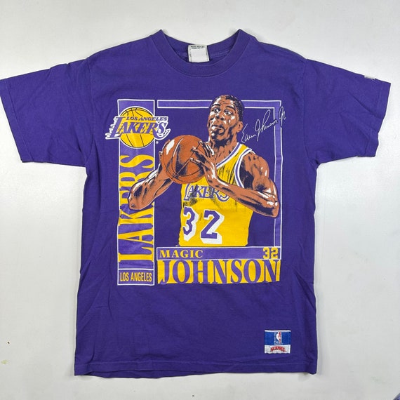 90s Magic Johnson LA Lakers T-Shirt Sz L (X849) - image 1