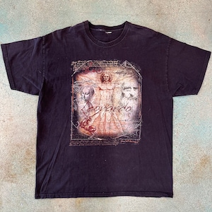 90s Leonardo Da Vinci Vitruvian Man T-shirt Sz XL (A137)