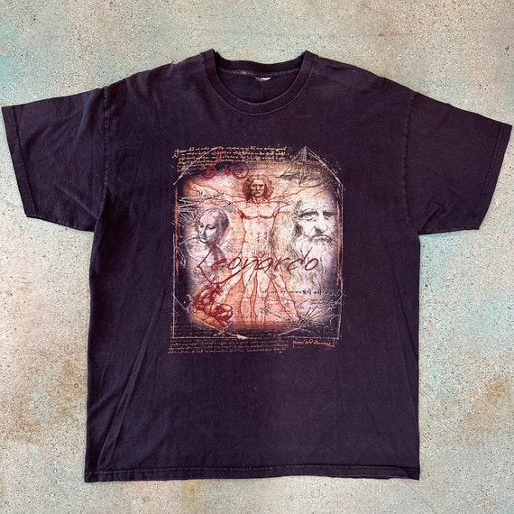 Buy 90s Leonardo Da Vinci Vitruvian Man T-shirt Sz XL (A137  
