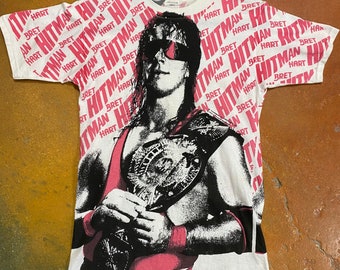 1993 Bret Hitman Hart AOP T shirt Mens Small Etsy Canada