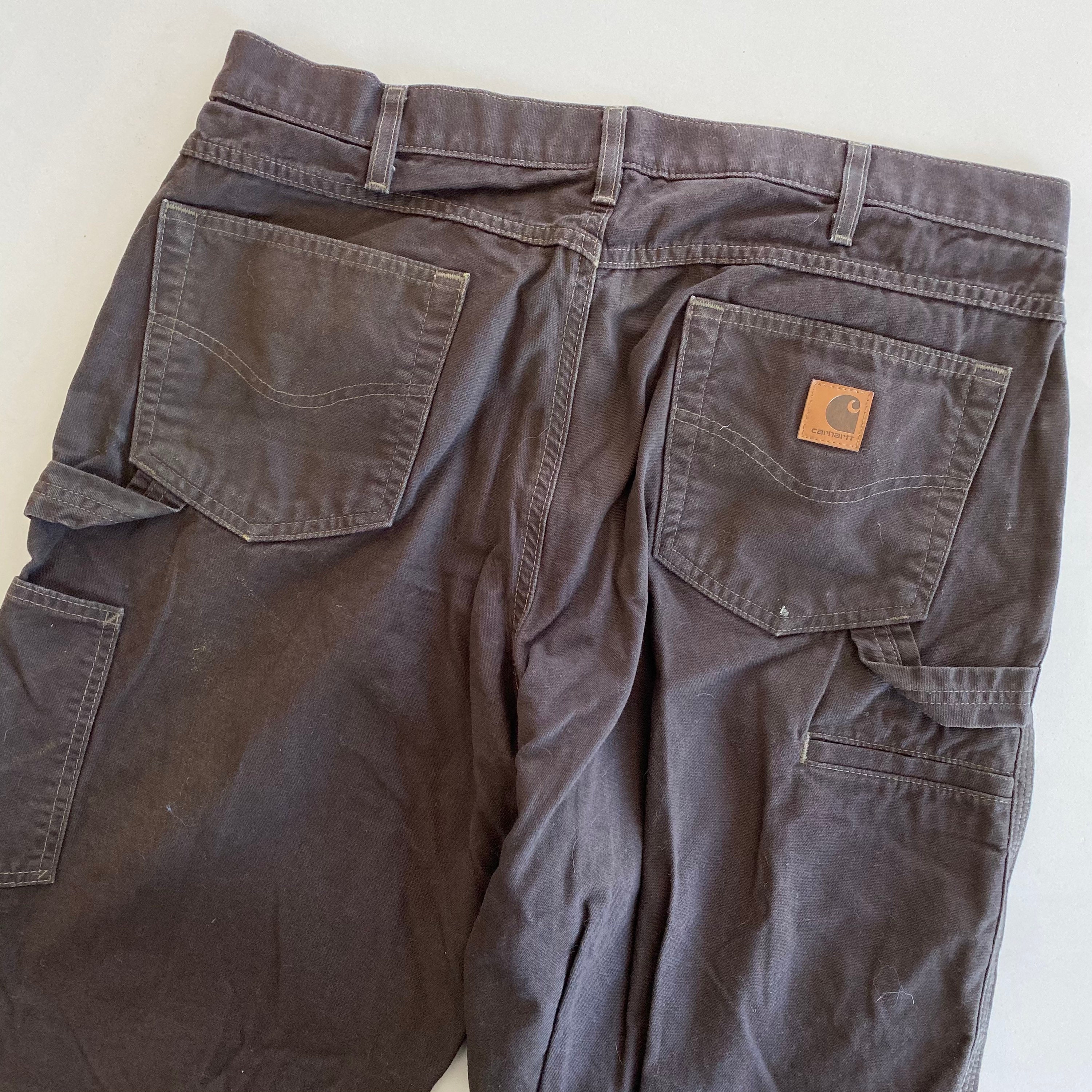 Carhartt Dark Brown Loose Fit Work Pants Size 36 x 34 B159 DBK Etsy