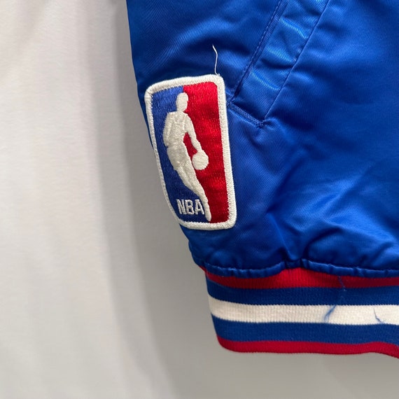 90's Detroit Pistons Starter Satin Bomber Jacket … - image 3