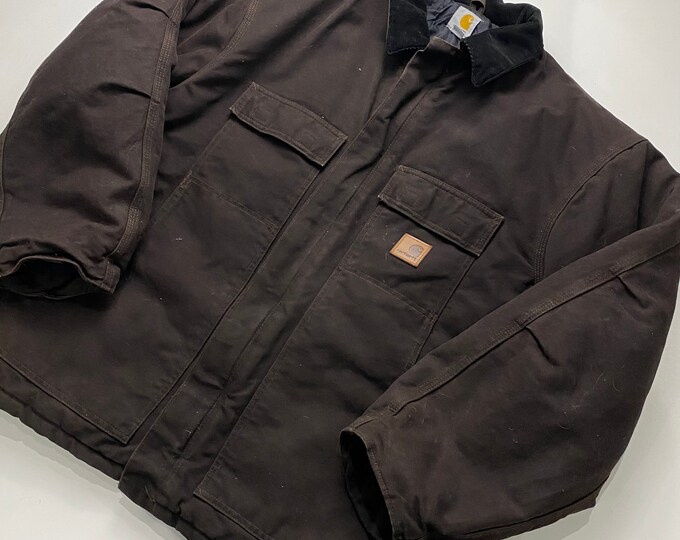 Carhartt Quilt Lined Coat Full Zip Jacket C26-DKB Men's 2XL 1095 - Etsy