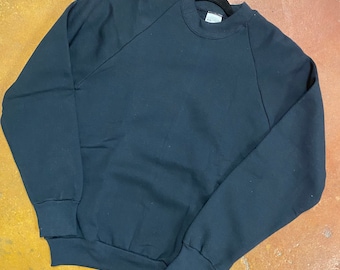 Fruit of the Loom Black Blank Crewneck Sweatshkrt Size Medium