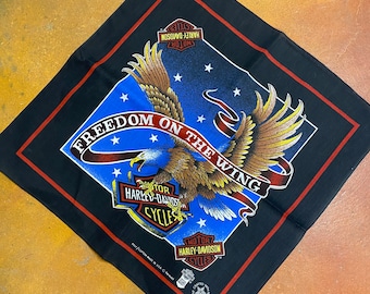 Pañuelo vintage Harley Davidson Eagle de los años 80, fabricado en EE. UU.