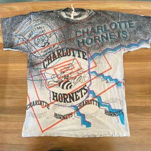 90s Charlotte Hornets T-Shirt Sz L (L728)