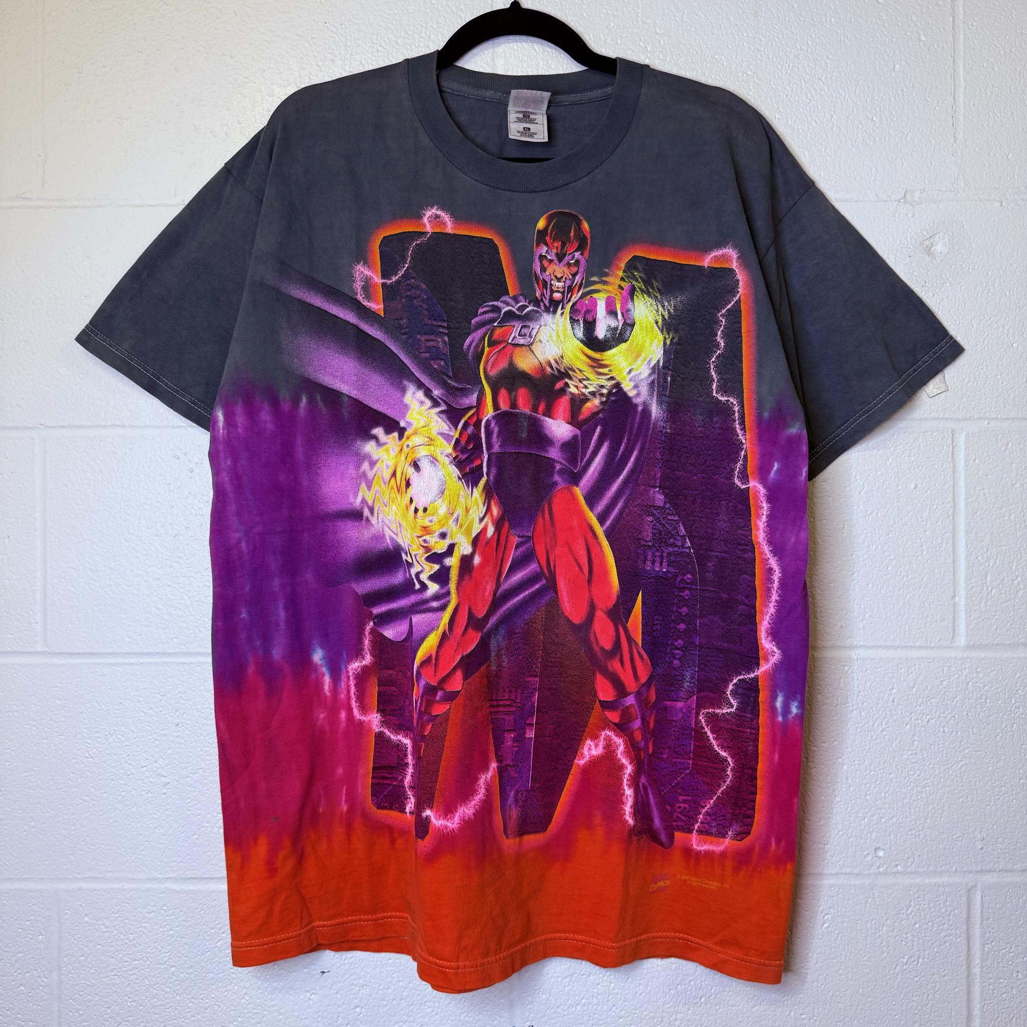 90s ”万国旗“USA製”常田“grange“boro sweat 1998 Magneto AOP Marvel T-shirt Sz XL (X349) - Etsy