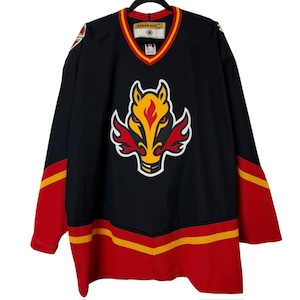 90s Calgary Flames Blasty NHL Hockey Jersey Sz L