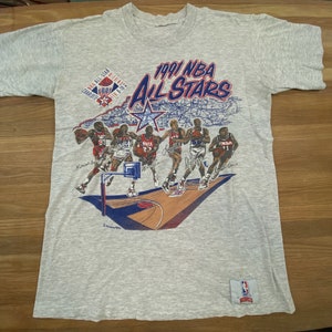 1991 NBA All Star Team T-shirt Sz L (A1663)