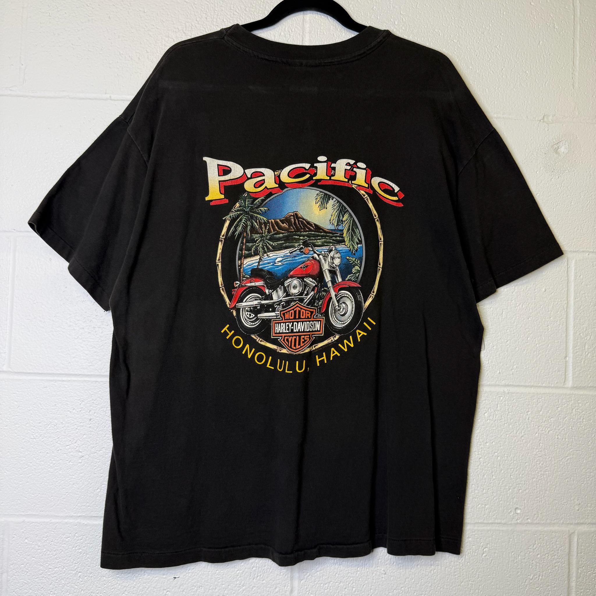 Harley Davidson ヴィンテージTシャツ ブラック Lサイズ　手榴弾 1993 Harley Davidson Honolulu T-shirt Sz XL (B613) - Etsy