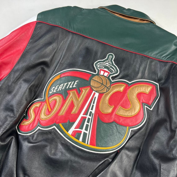 90's Seattle Supersonics Jeff Hamilton Leather Jacket - Etsy