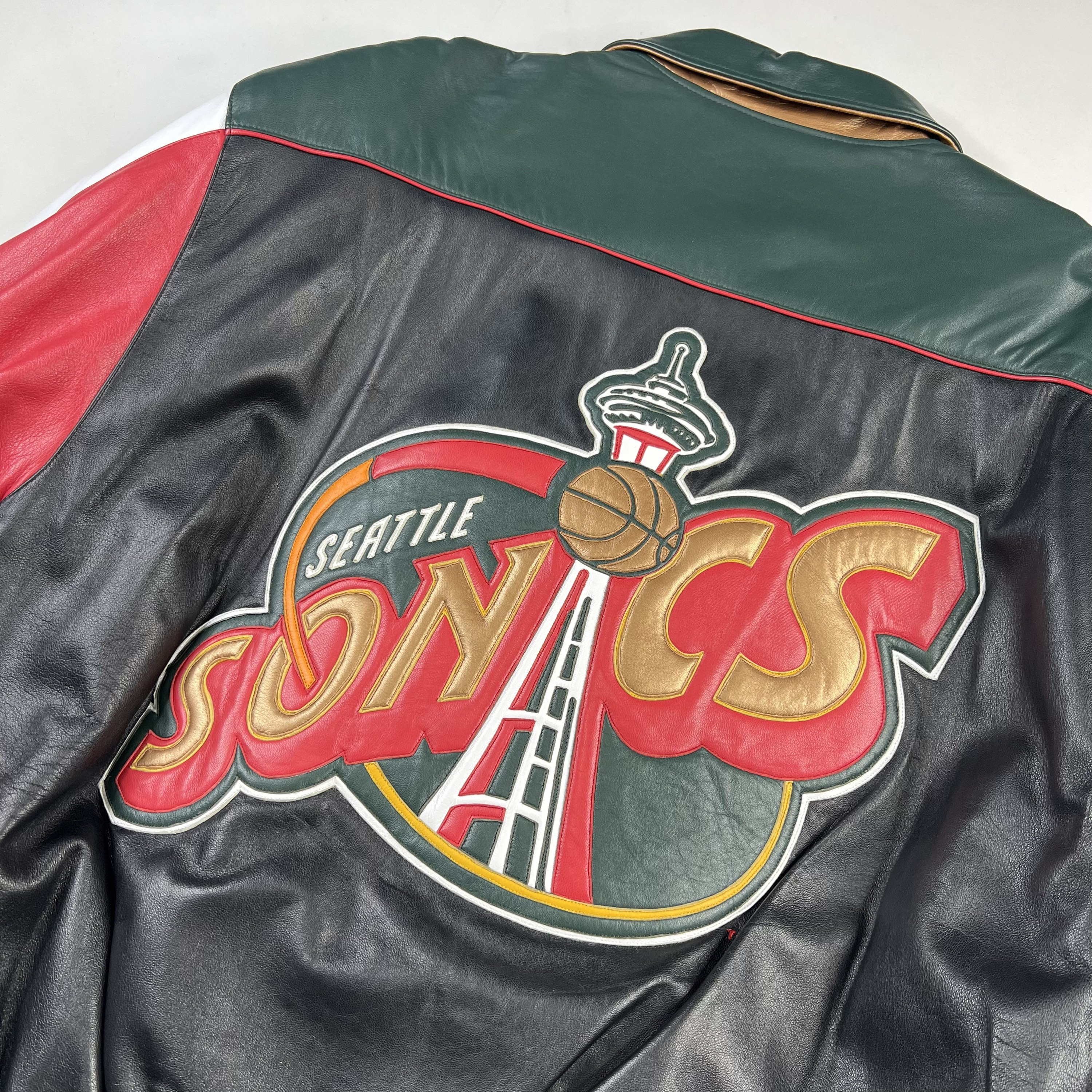 90's Seattle Supersonics Jeff Hamilton Leather Jacket - Etsy