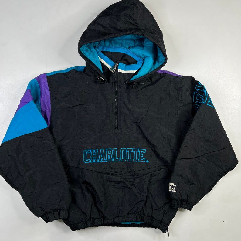 Vintage Charlotte NBA Starter Puffer Pullover Jacket Etsy Canada