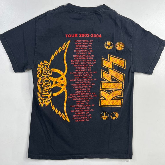 2004 Kiss Aerosmith Tour T-Shirt Sz S - image 3