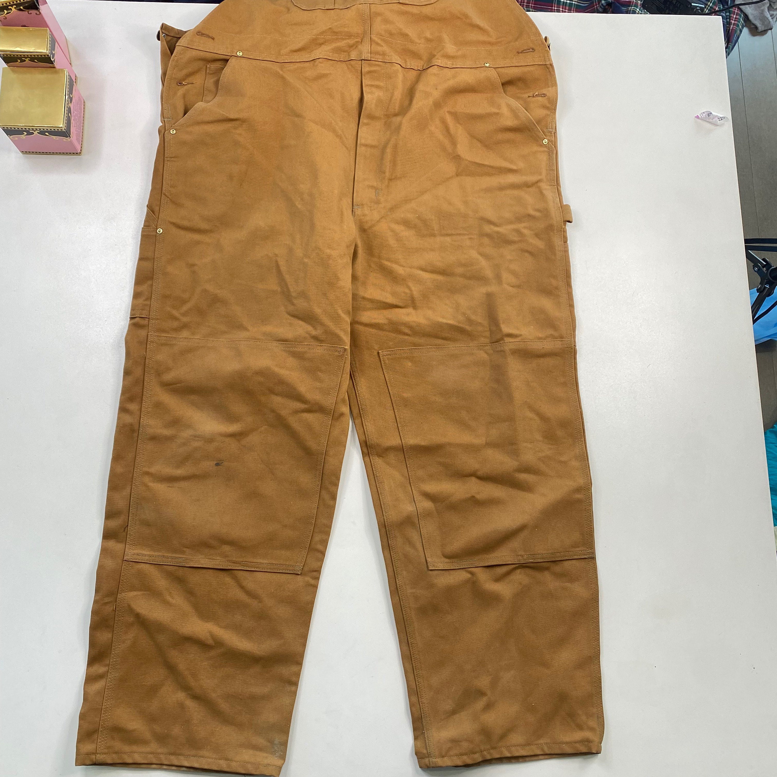 Carhartt Double Knee Overalls (46x30) Men's Coveralls Brown R01