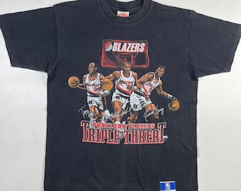 90s Portland Trailblazers Triple Threat T-shirt size XL