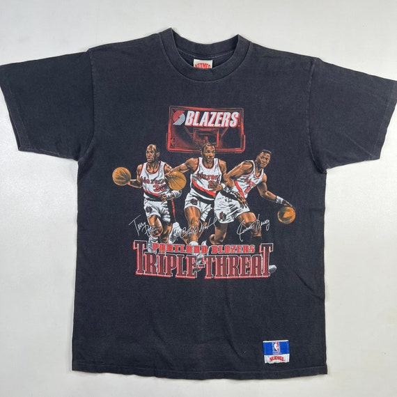 90s Portland Trailblazers Triple Threat T-shirt Size XL - Etsy