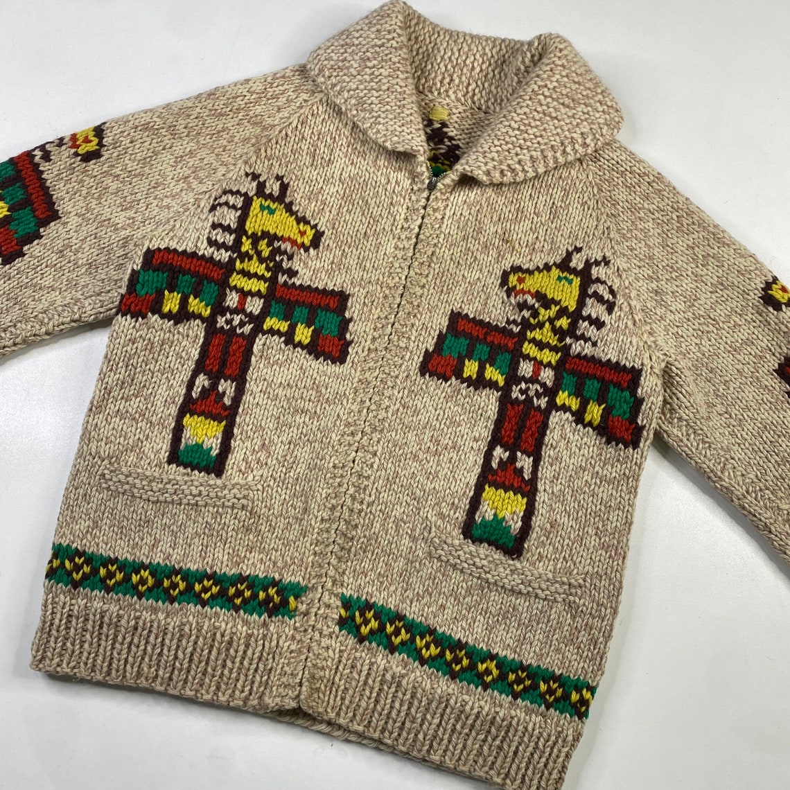 Handknit Wool Cowichan Sweater