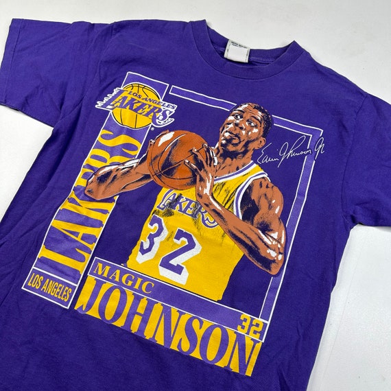 90s Magic Johnson LA Lakers T-Shirt Sz L (X849) - image 2