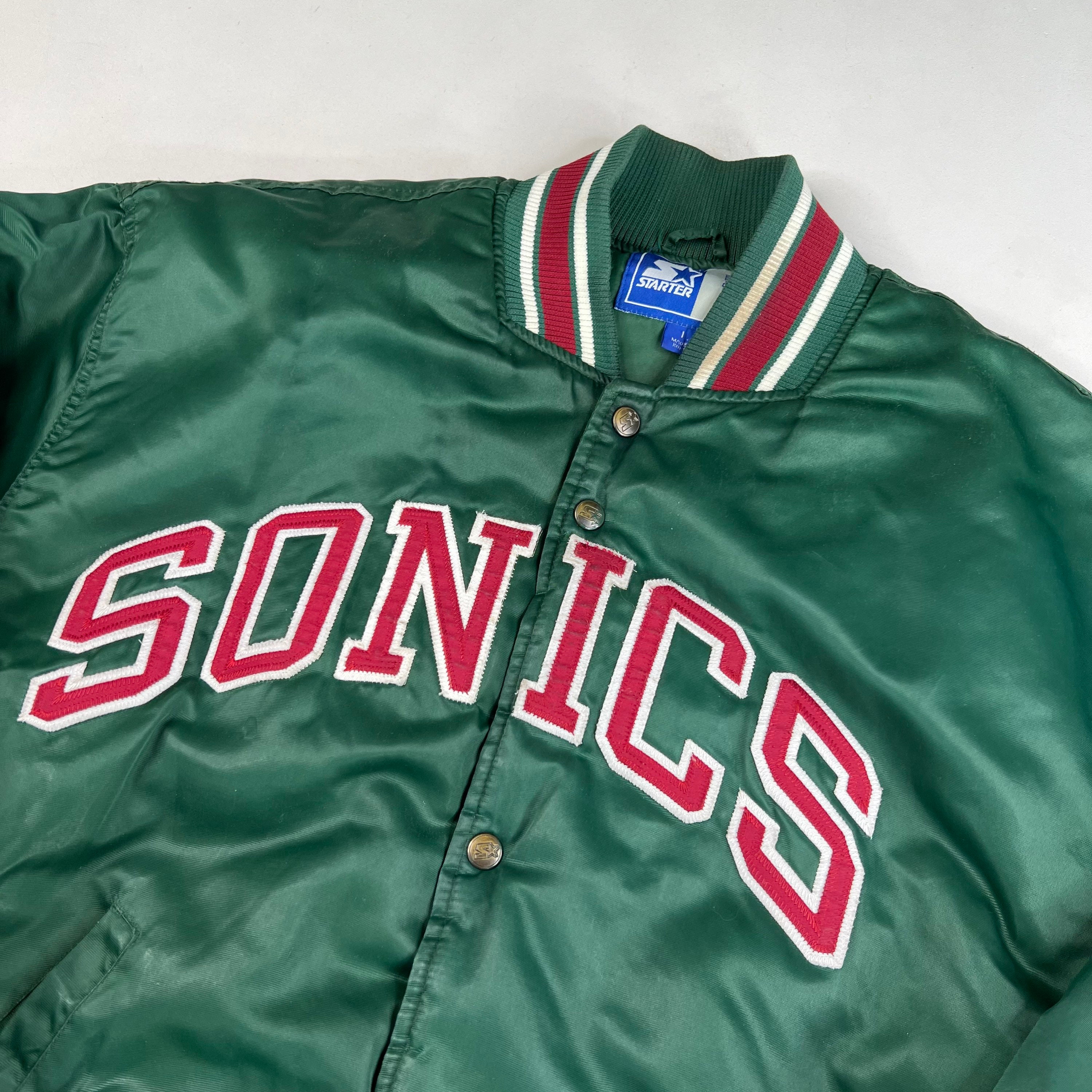 90's Seattle Supersonics Satin Starter Jacket Sz L - Etsy
