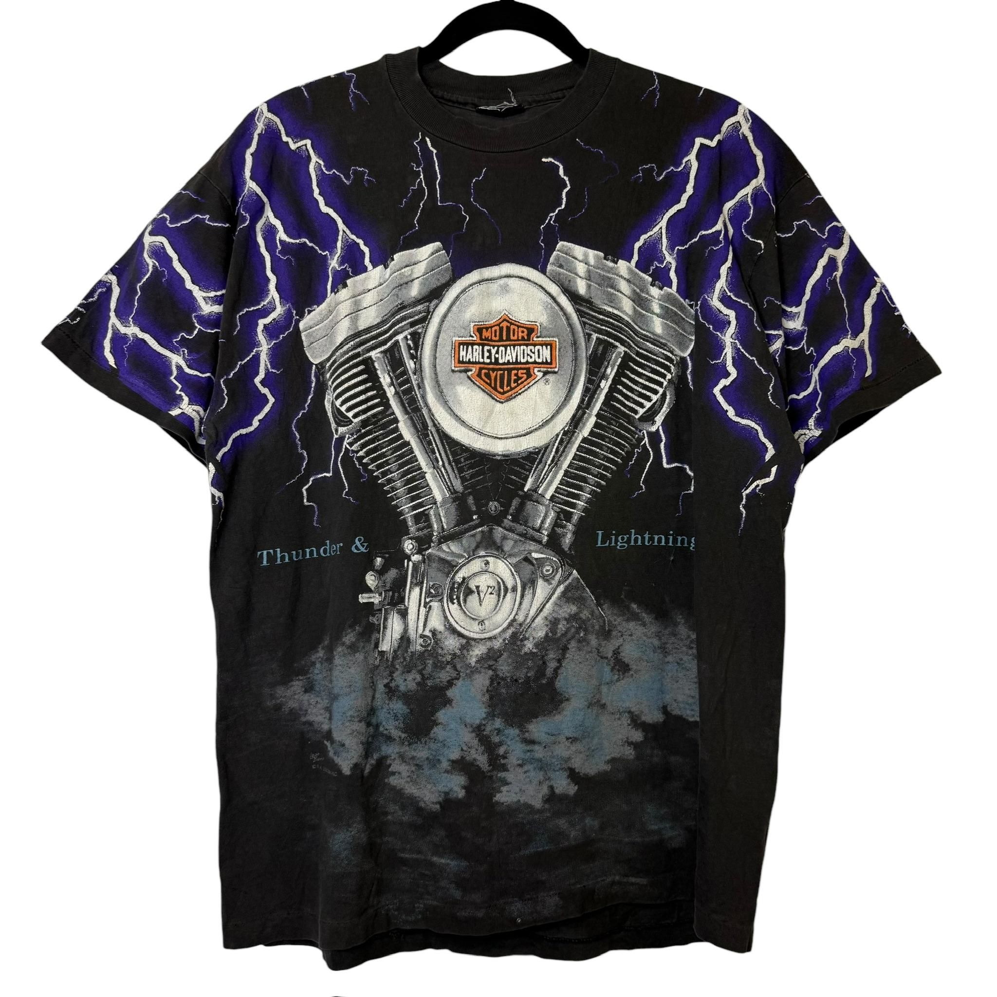 Harley Davidson Shirt Lightning - Etsy UK