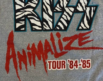 【希少】kiss Animalize Tour ´84-´85 ラグラン 1985 KISS Animalize Tour Raglan T-shirt (A1401) - Etsy