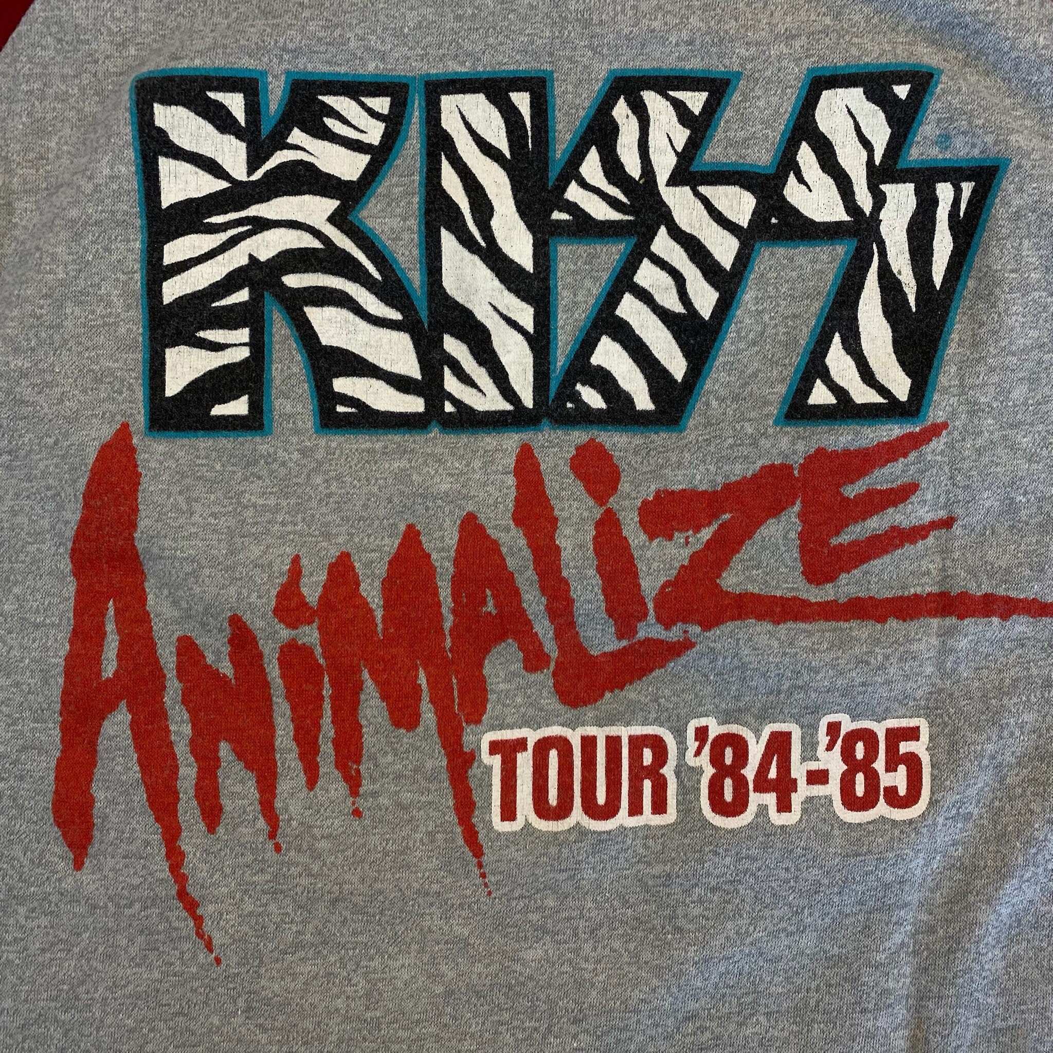 1985 KISS Animalize Tour Raglan T-shirt (A1401) - Etsy