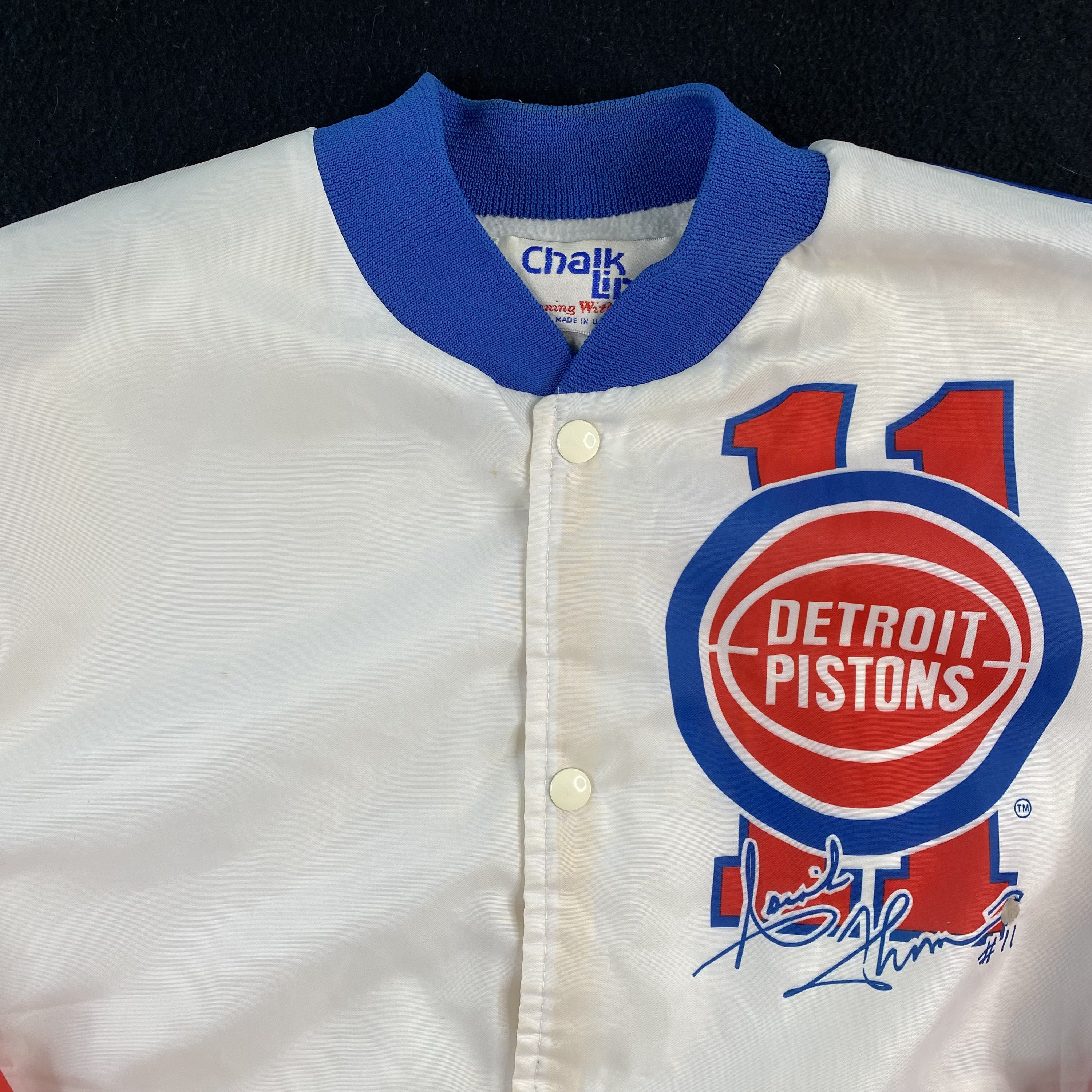 1990's DETROIT PISTONS CHALK LINE VARSITY JACKET L - Classic