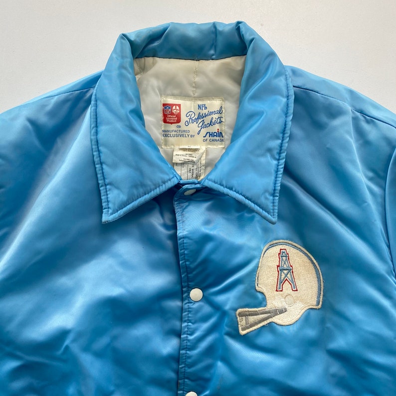 Vintage Houston Oilers NFL Shain Satin Jacket Men's XL Etsy