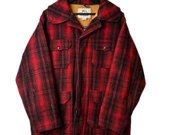 Vintage Woolrich Plaid Wool Hunting Jacket: 1950s Americana Chore