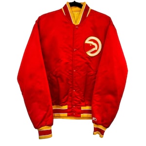 90er Atlanta Hawks Starter Satin Bomberjacke Herren L