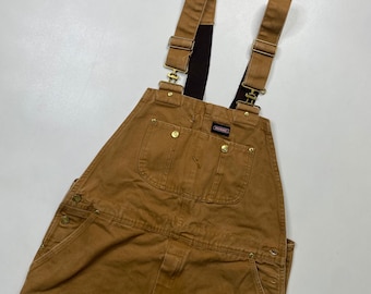 Dickies Tan Brown Canvas Overalls Size 38 x 32 (1019)