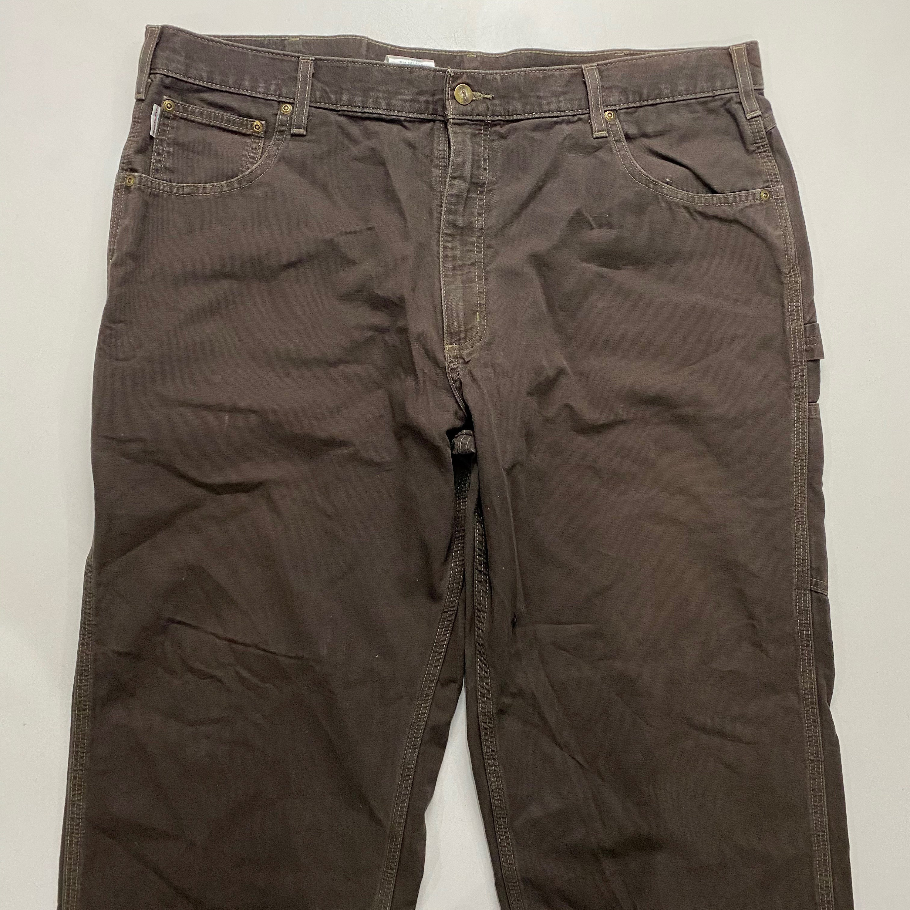 Carhartt Dark Brown Loose Fit Work Pants Size 42 x 30 B159 DBK Etsy