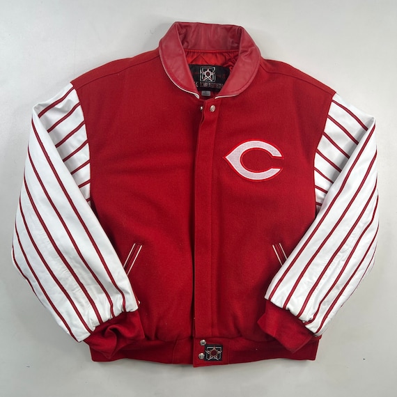 90's Cincinnati Reds Letterman Varsity Jacket Sz L - Etsy