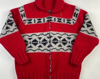 Handgestrickt 100% Wolle Cowichan Siwash Mary Maxim Pullover 1736