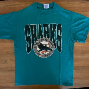 Vintage 90s San Jose Sharks NHL Hockey camiseta tama o mediano