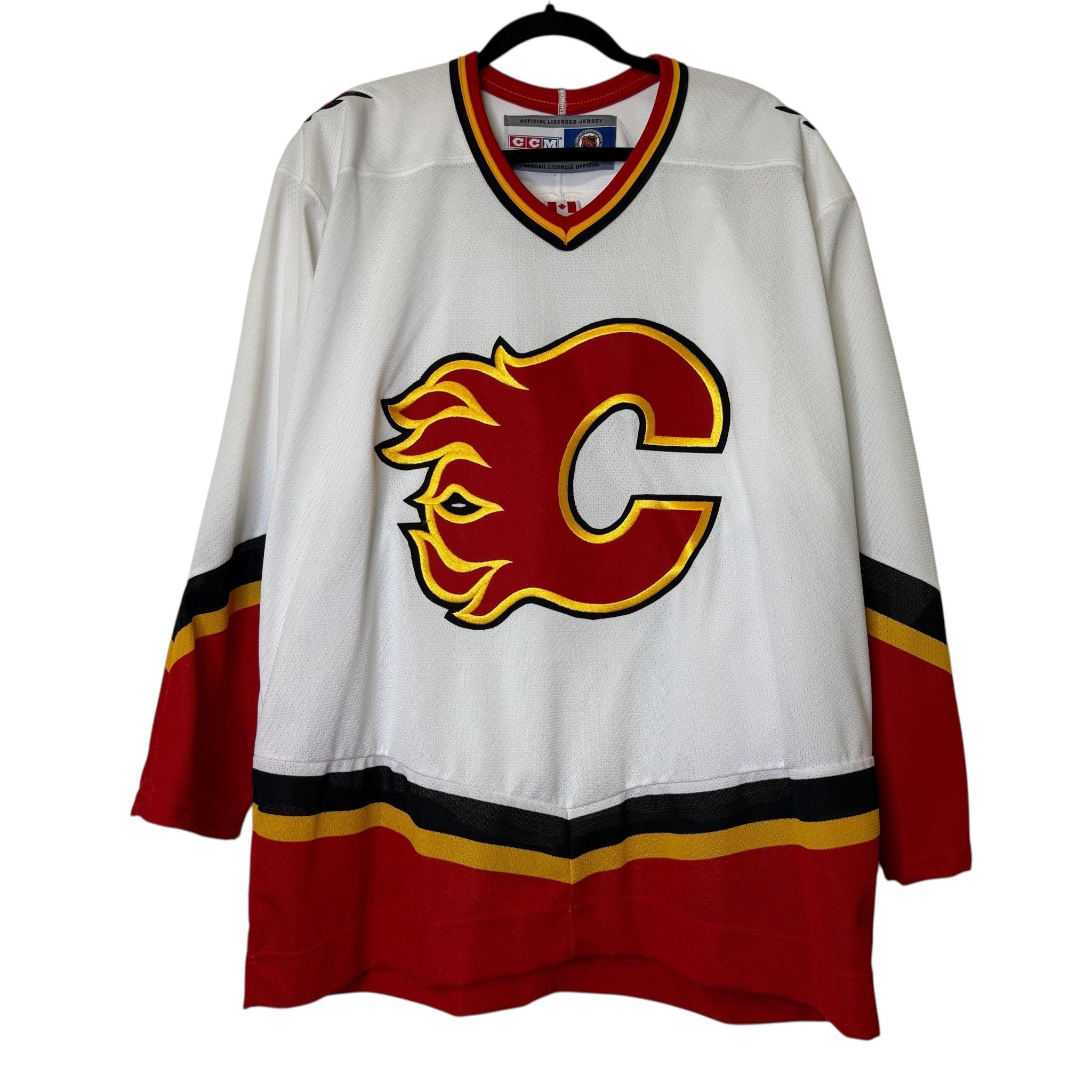 CCM - 【CCM】NHL Calgary Flames ホッケーゲームシャツA-3514 2000s Calgary Flames CCM Hockey NHL Jersey Sz L Deadstock (B1789