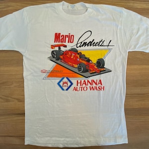 90’s Mario Andretti F1 T-shirt Sz L (H162)