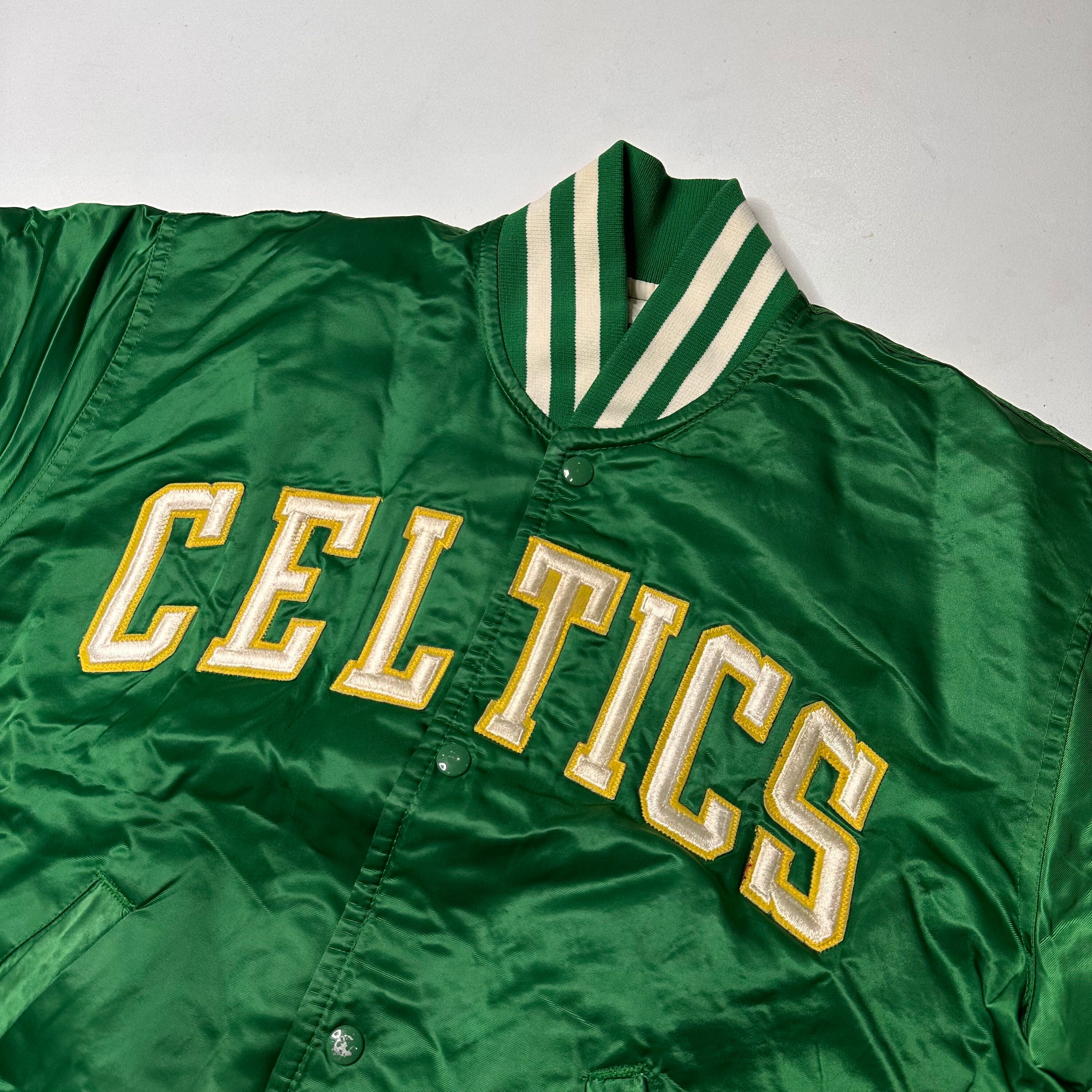 90 s Boston Celtics Satin Bomber Jacket