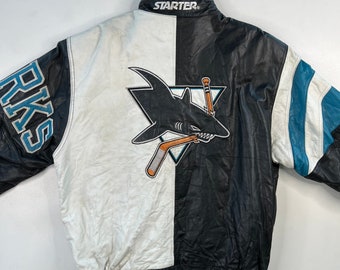 Vintage San Jose Sharks Reversible NHL Jeff Hamilton Leather